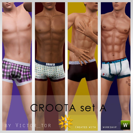 Sims 3 — CROOTA store - set A by victor-tor — This set contains 4 different CROOTA themed hipsters. All are having 4