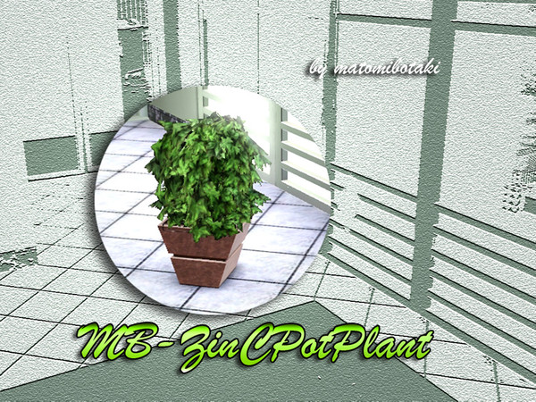 Sims 3 — MB-ZincPotPlant by matomibotaki — MB-ZincPotPlant by matomibotaki. new bigger plant for more decoration. Enjoy