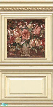 Sims 2 — jsf2PLEBCPBouquet by jsf —  Egg and rope detailed ParkLane bookcase style panels hold a heavily textured