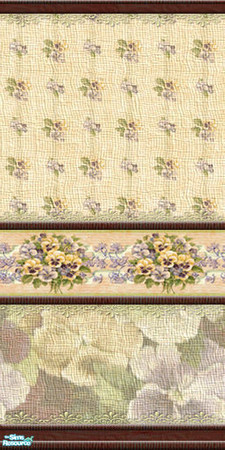 Sims 2 — Fancy Pansy - wallpaper 05 by perelinka — Wallpaper with pansies 5/5.