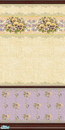 Sims 2 — Fancy Pansy - wallpaper 04 by perelinka — Wallpaper with pansies 4/5.