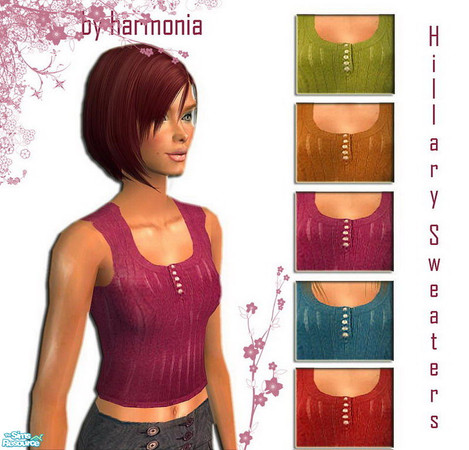 Sims 2 — Hillary Top Set by Harmonia — Multicoloured Sweater Tops