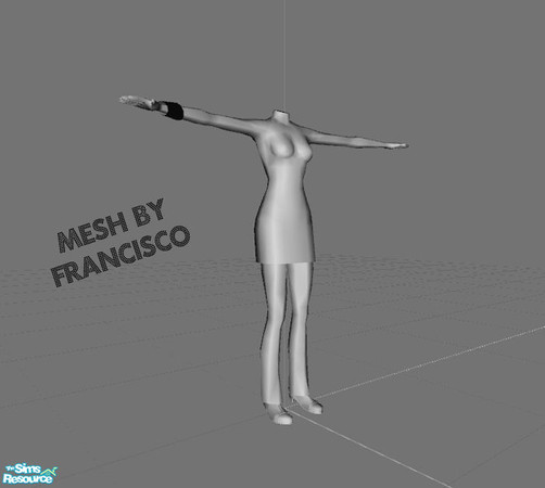 Sims 2 — New Mesh - Francisco 13 by francisssko — Mesh file - with alpha editable pants, dress and bracelet 
