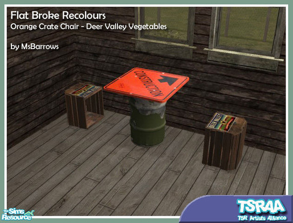 Sims 2 — Flat Broke Recolours - Deer Valley Crate by MsBarrows — A \"Deer Valley Vegetables\" recolour of the