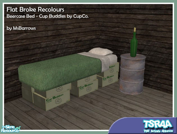 Sims 2 — Flat Broke Recolours - Cup Buddies Boxes by MsBarrows — A \"Cup Buddies by CupCo.\" cardboard recolour