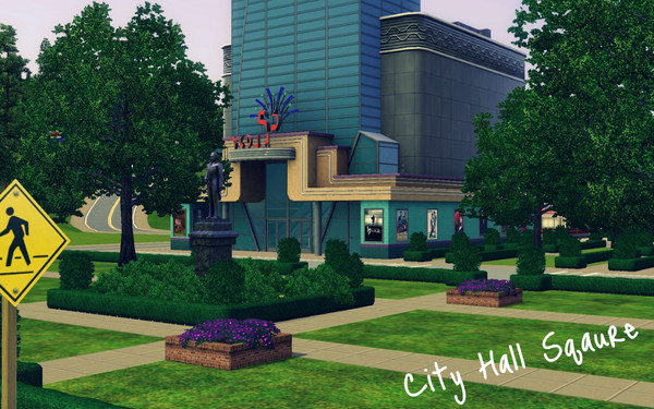 Sims 3 — City Hall Square by deontai — [] Apart of the Sunset Valley Remodeling Project [] City Hall Square is one of