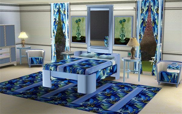 Sims 3 — marcorse_big blue pattern by marcorse — Yes, big and blue and bold, this pattern of waterlilies in a vertical