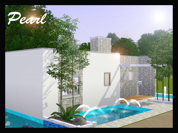 Sims 3 — Pearl by eddys — Modern lot for small family or mates. Lounge with dining area and kitchen make the house
