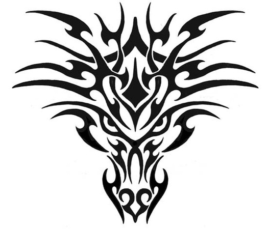 Sims 3 — Tribal Demon Tattoo by NamlessRonin2 — This is a tribal tattoo of a dragon head or a demon head. It can be found