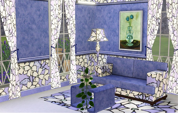 Sims 3 — marcorse_snowflowers pattern by marcorse — White 'snowflowers'; in a large repeat pattern on a toning