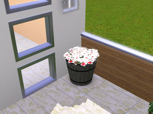 Sims 3 — Plant Flowers Barrel_withe_new by engelchen1202 — PlantFlowersBarrel_withe_new my first Flower