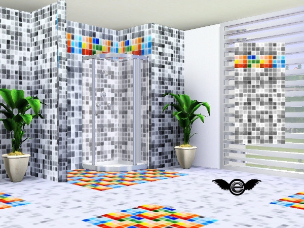 Sims 3 — Walpaper Modern Bath Tile-withcolorBorder-up by engelchen1202 — Walpaper Modern Bath Tile-withcolorBorder-up