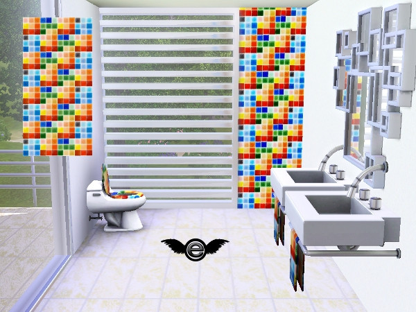 Sims 3 — Walpaper Modern Bath Tile-colored by engelchen1202 — Walpaper Modern Bath Tile-colored Tapete Moderne Fliesen -