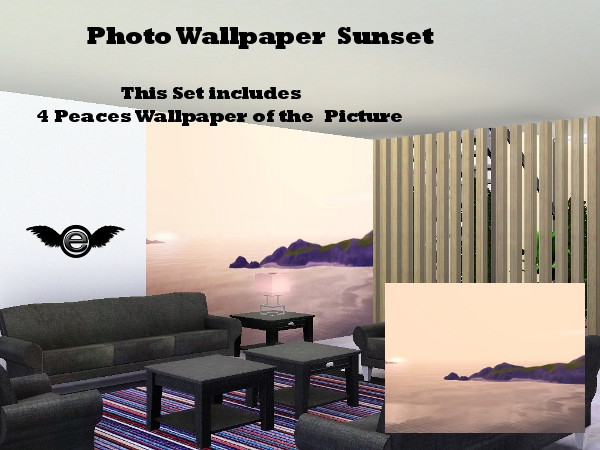Sims 3 — Photo Wallpaper Set Sunset by engelchen1202 — This Set includes 4 diverent Wallpaper Peaces of the Sunset