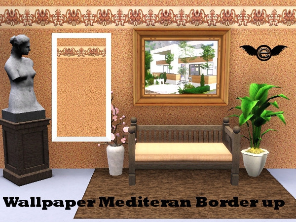 Sims 3 — Modern WallPaper Mediteran with Border up by engelchen1202 — Modern WallPaper Mediteran with Border up Moderne