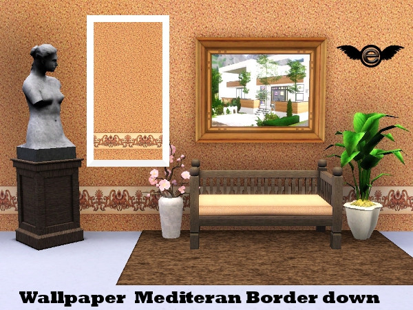 Sims 3 — Modern WallPaper Mediteran with Border down by engelchen1202 — Modern WallPaper Mediteran with Border down