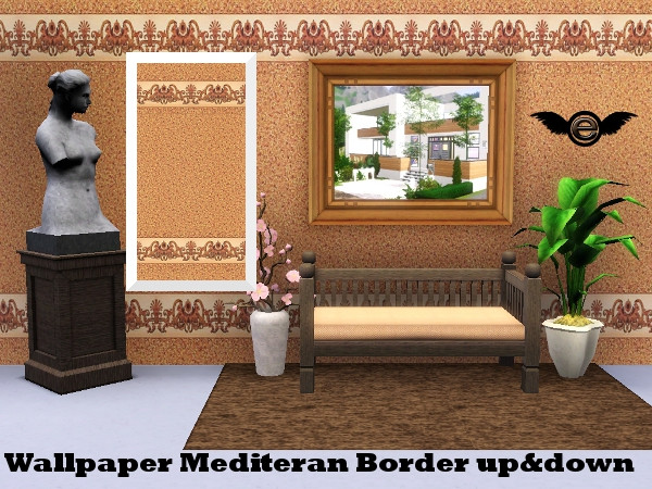 Sims 3 — Modern WallPaper Mediteran with Border up+ down by engelchen1202 — Modern WallPaper Mediteran with Border up+