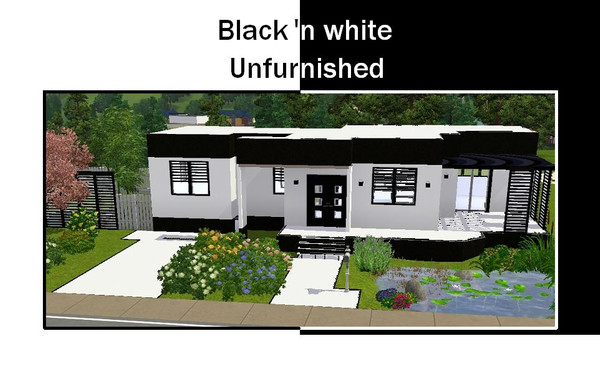Sims 3 — Black and white *Unfurnished* by Hunter_Rae — A little modern home