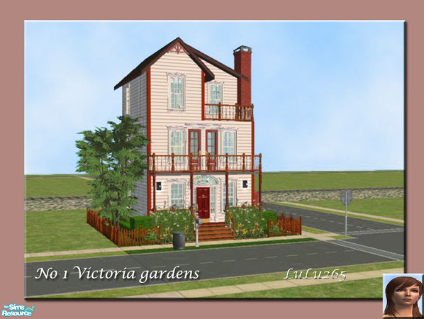 Sims 2 — No 1 Victoria Gardens by Lulu265 — A small Victorian style home build on a 1x1 lot. This home has 2 bedrooms and