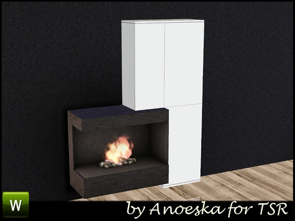 Sims 3 — Amarante Livingroom Deco Cabinet by AnoeskaB — Decorative Cabinet, matches the fireplace. Part of the Amarante