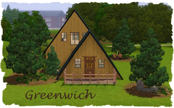 Sims 3 — Greenwich by elena99e2 — This A-Frame is a perfect home for a single or newly married sim. First floor: Eat-in