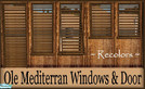 Sims 2 — Ole Mediterran Windows & Door Recolors by galilea — A lovely set of slatted windows and a door for those