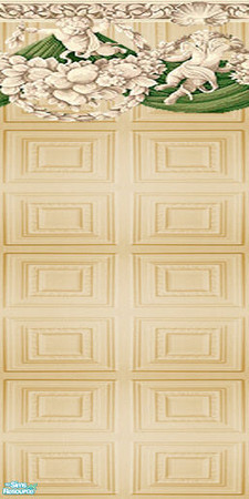 Sims 2 — Wall - Brown with Flowes and Angels border by Sheera — Part of my Brown Antique Walls & Floors Set, hope