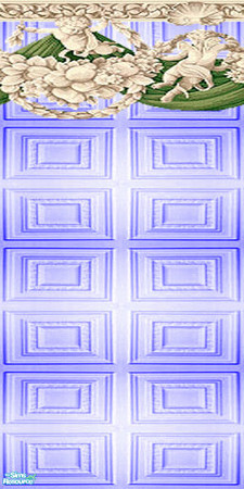 Sims 2 — Wall - Blue with Flowes and Angels border by Sheera — Part of my Blue Antique Walls & Floors Set, hope