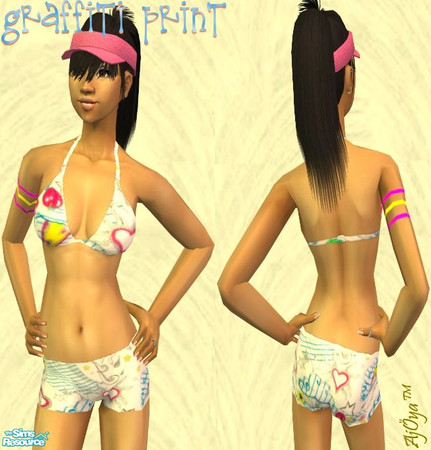 Sims 2 — Summer Sanity- Graffiti Print by Ajoya — Some of us wouldn\'t be caught dead or alive with our goods showing
