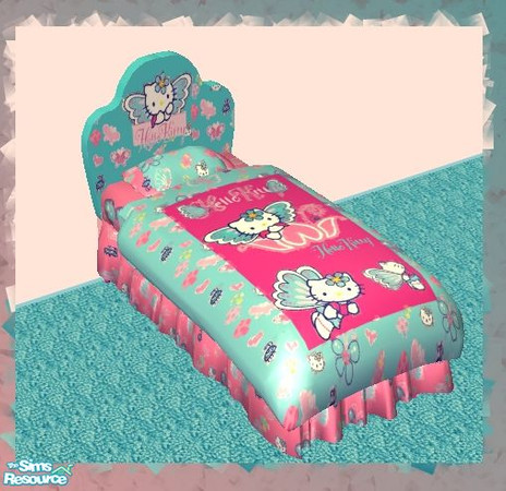 Sims 2 — Hello Kitty Bedroom Set -  Bedding by frogger1617 — Hello Kitty Bedroom recolor of Vita Sims Fifi bedroom.