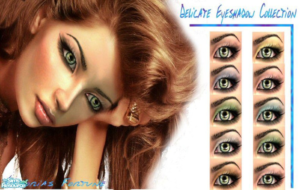 Sims 2 — VF Delicate Eyeshadow Collection by fortunecookie1 — I really liked one of the Von D eyeshadows, so I made a