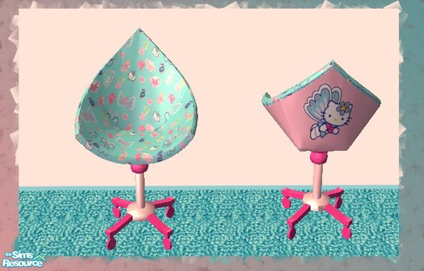 Sims 2 — Hello Kitty Bedroom Set - Deskchair by frogger1617 — Hello Kitty Bedroom recolor of Vita Sims Fifi bedroom.