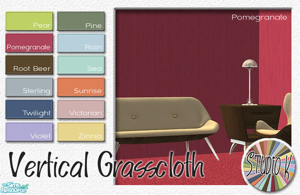 Sims 2 — Studio K Vertical Grasscloth_Set 03 by StudioKhagerks — 