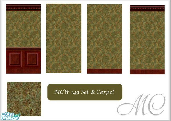 Sims 2 — MCW 149 Wall Set & Carpet by mistresscris — Created by MistressCris.