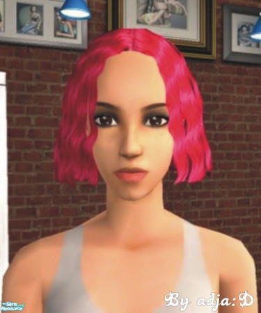 Sims 2 — Messy Bob - Pink by adjaD — ...