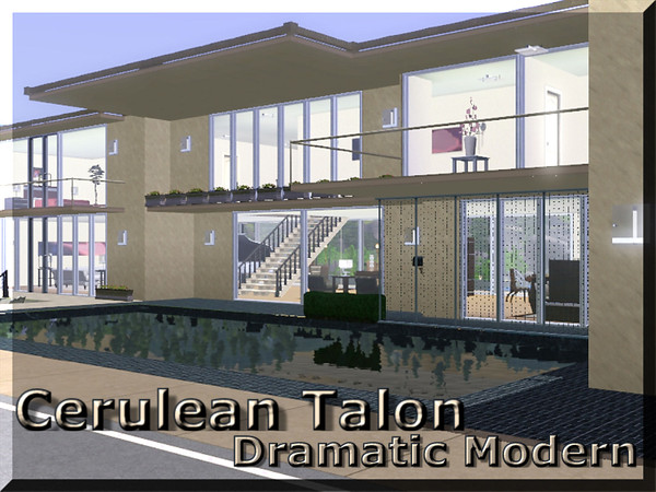 Sims 3 — Dramatic Modern by Cerulean Talon — Clean lines and elegant form that features an open floor plan, 2 stories, 3