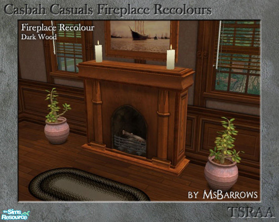 Sims 2 — Casbah Fireplace Recolours - Dark Wood by MsBarrows — A recolour of the Casbah Casuals fireplace from base game,