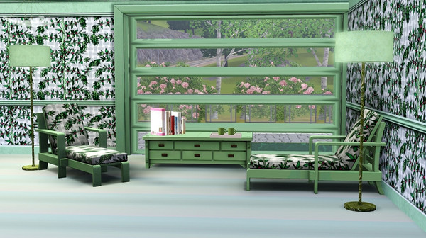 Sims 3 — marcorse_climbing pattern by marcorse — A climbing plant on a muted lattice backing - simple and quite effective