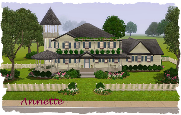 Sims 3 — Annette by elena99e2 — A romantic home with a three-story gazebo can house a decent size family with room to