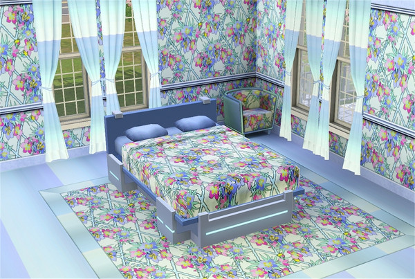 Sims 3 — marcorse_connected pattern by marcorse — Floral swags in a slightly out of focus, watercolour treatment on a