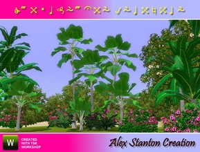 Sims 3 — Pritchardia pacifica Set by alex_stanton1983 — Fiji fan palm have big leaves forming big fans. His origin is