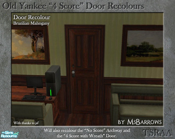 Sims 2 — Old Yankee 4 Score Recolour - Brazilian Mahogany by MsBarrows — A recolour of the Old Yankee \"4