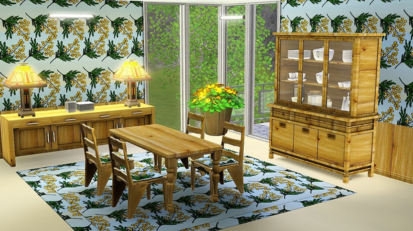 Sims 3 — marcorse_wattle pattern by marcorse — Here is a horizontal pattern, utilising the dainty yellow 'puffballs' and