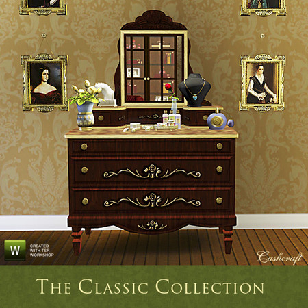 Sims 3 — Classic Collection Dresser by Cashcraft — It's a classic antique bedroom dresser with mirror. Created by