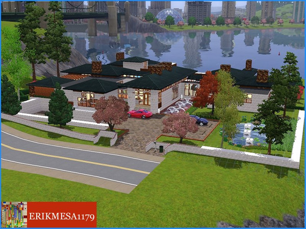 Sims 3 — EM3 Aeire by ErikMesa1179 — Modern 4BR, 8BA, ultra-luxury home with flowing living spaces, courtyard, koi ponds