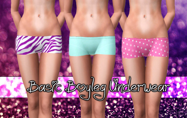 Sims 3 — Basic Boyleg Underwear. by tailahchapman — Boyleg Style Underwear for Young Adult and Adult sims. Recolourable.