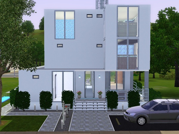 Sims 3 — Retro Modern by lizholsimer — This modern style 3-story house comes fully furnished with a retro theme. It has 5