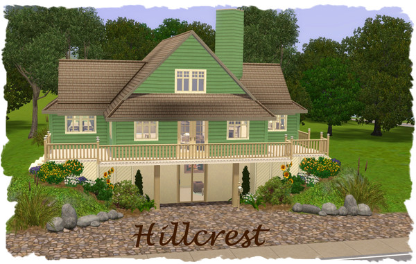 Sims 3 — Hillcrest by elena99e2 — This wonderful sunken home provides plenty of room without blocking the view. Its open