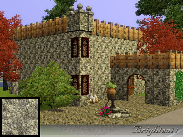 Sims 3 — BR11 Temple wall by Brighten11 — Temple Stone Wall - by Brighten11 for your building projects