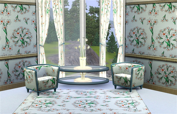 Sims 3 — marcorse_white narcissus pattern by marcorse — Highly scented - overpowering indoors I find - and beautiful,